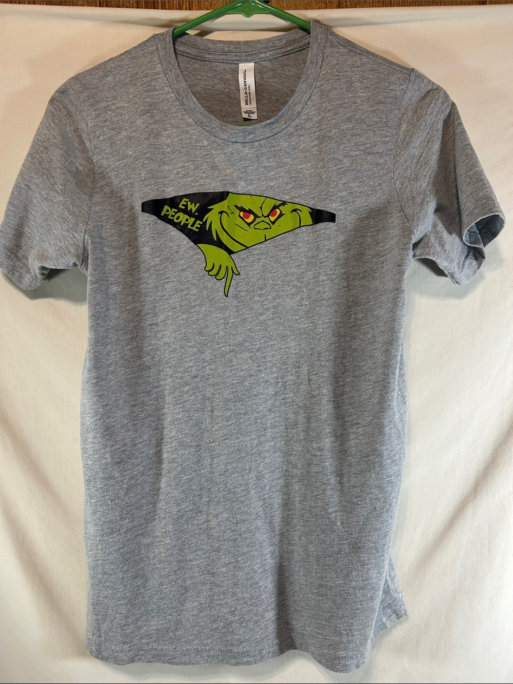 Bella Canvass Kids Gray 'Ew, People' Girls Grinch Graphic Tee